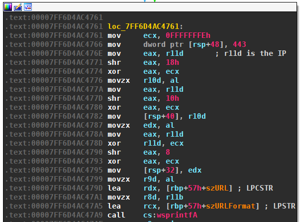 First four letters of bazar loader DGA domains